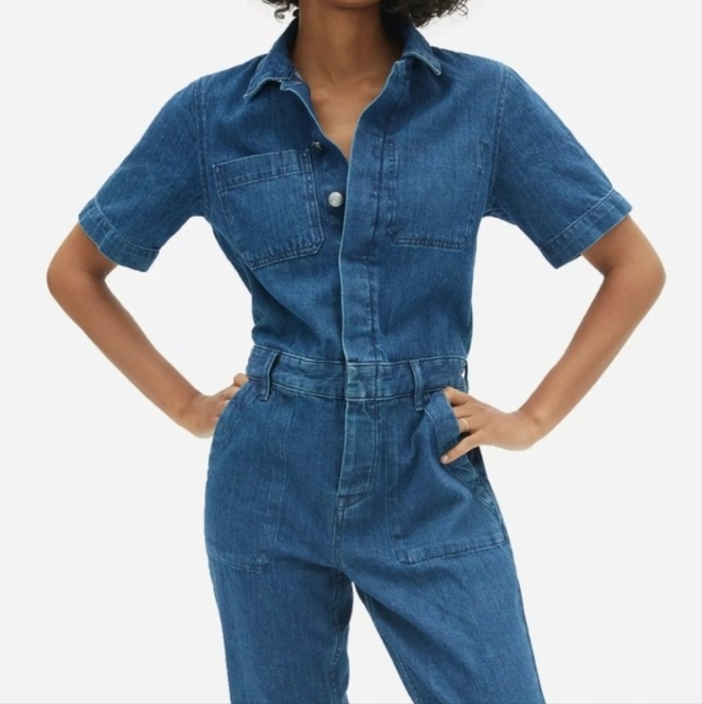 Everlane The Short Sleeve Denim Coverall